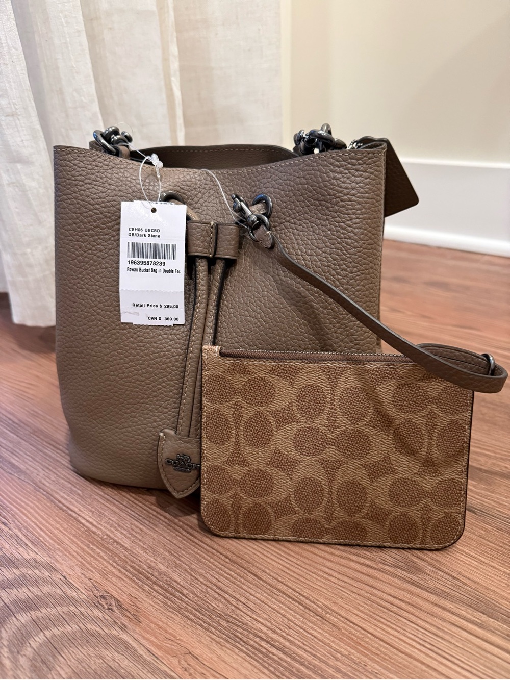 NWT Coach Rowan Bucket Bag - Dark Stone